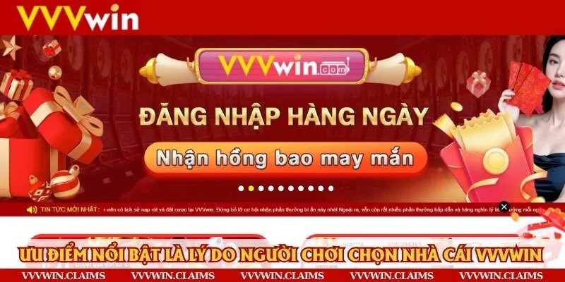 Lý do người chơi chọn nhà cái Vvvwin vì ưu điểm